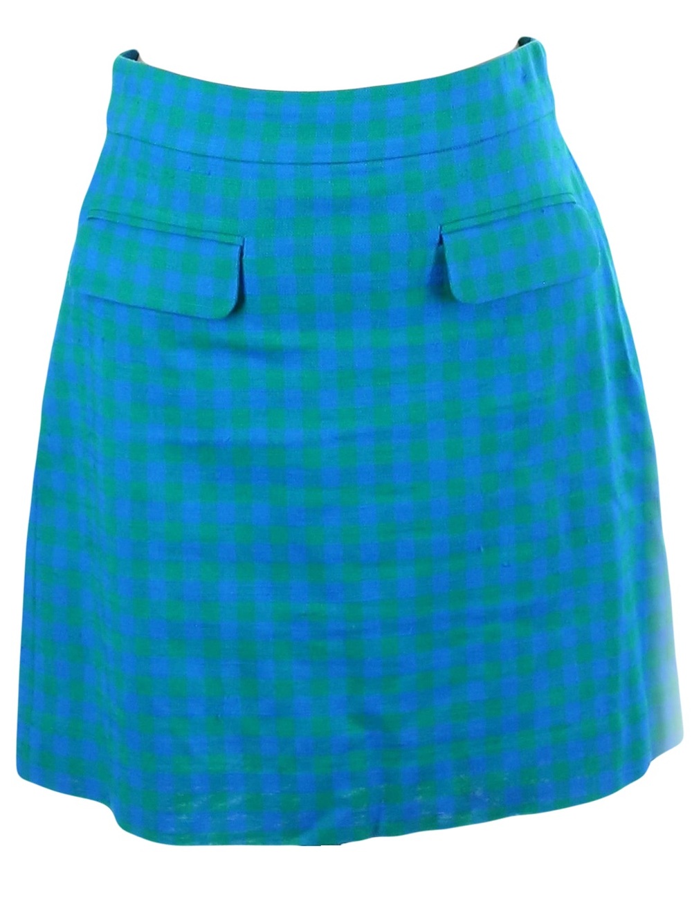 J. Crew Blue-Green Plaid A-Line Skirt - Picture 3 of 11
